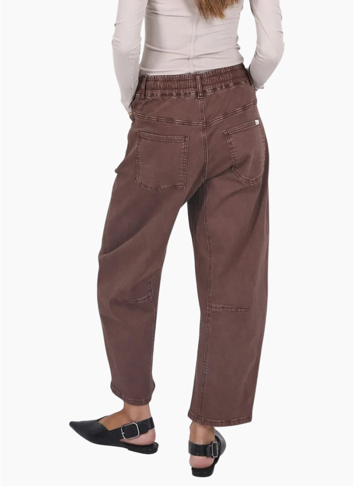 Monaco Leo Barrel Jeans - Chocolate