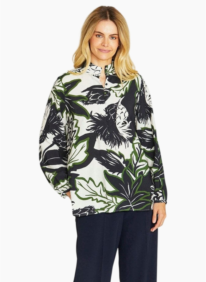 Ping Pong  Camille Abstract Floral Blouse