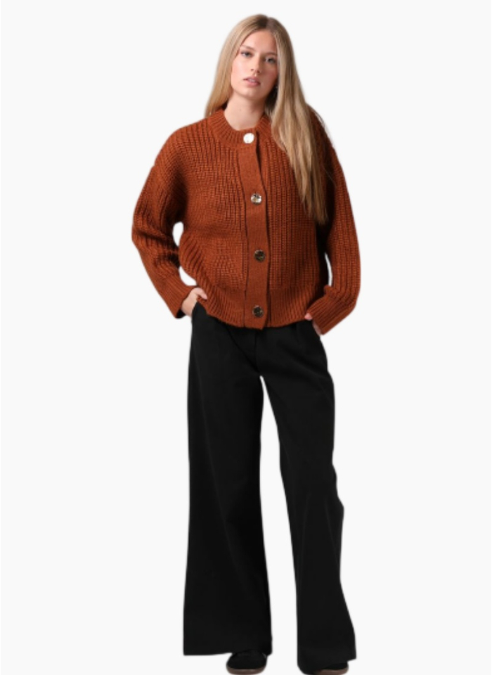 RPM CHUNKY CARDIGAN CARAMEL
