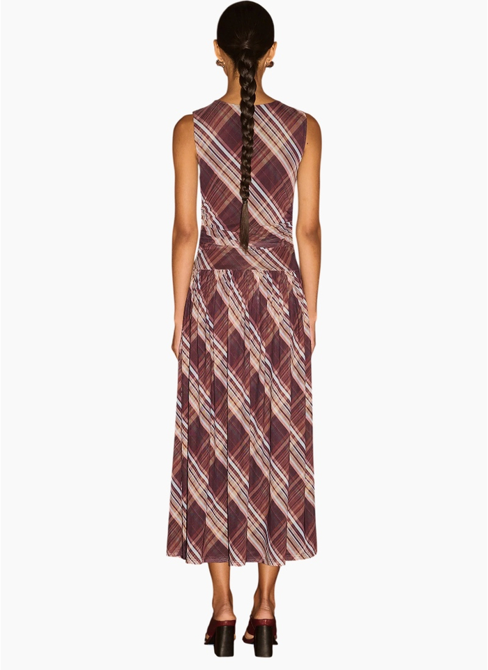 Staple the Label Arles Drop Waist Mesh Dress - Check