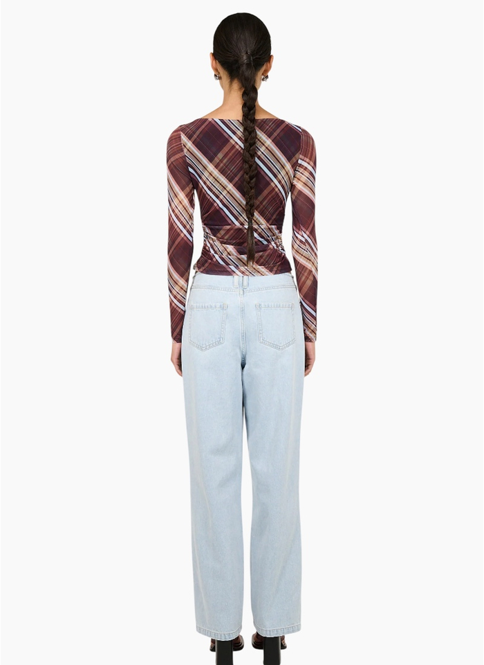 Staple the Label Arles Mesh Top - Check