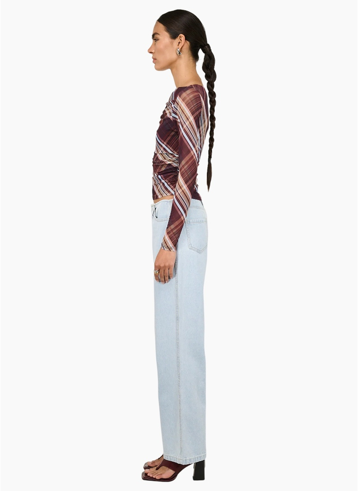 Staple the Label Arles Mesh Top - Check