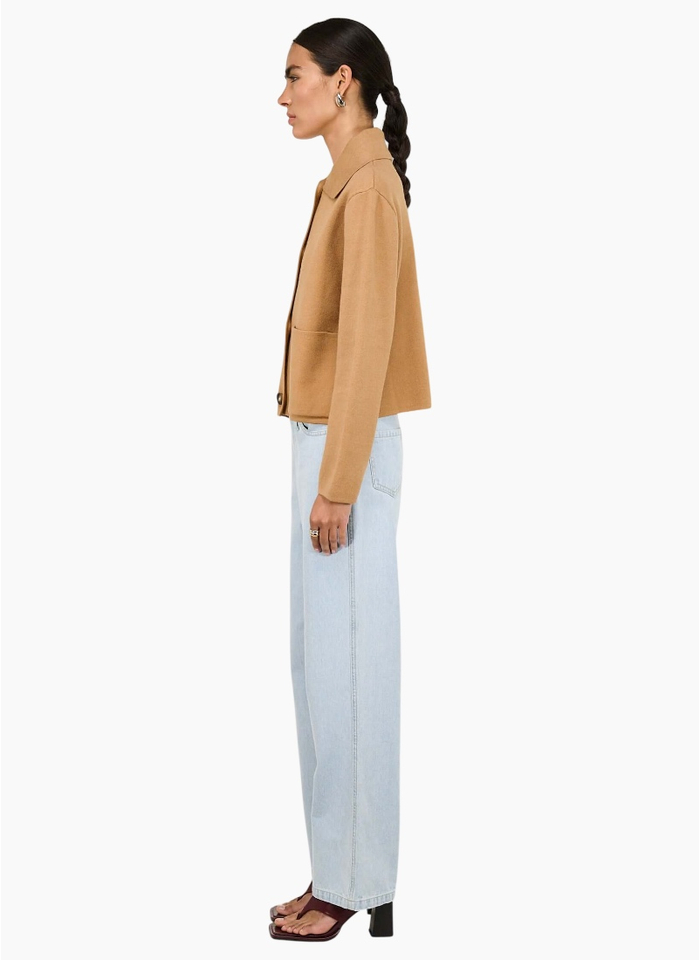 Staple the Label Aura Knit Barn Jacket - Caramel