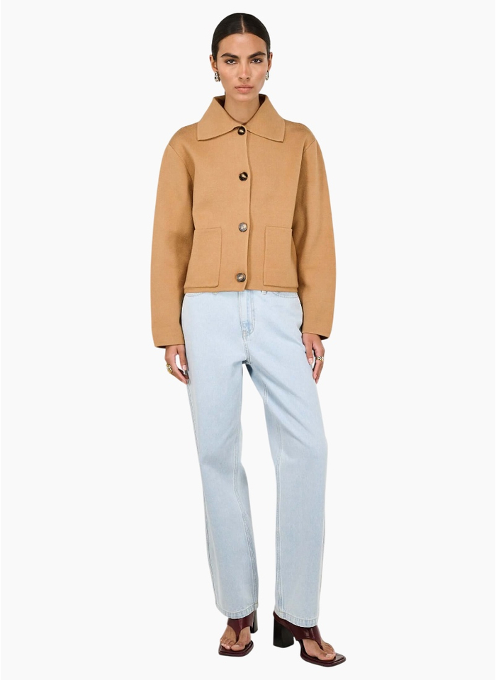 Staple the Label Aura Knit Barn Jacket - Caramel