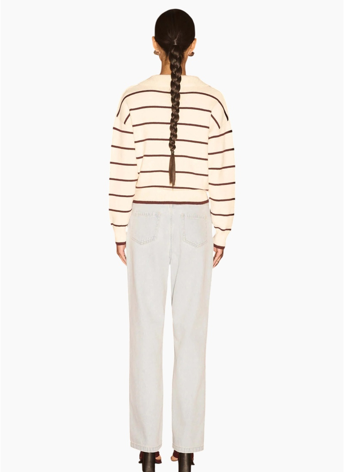 Staple the Label Elara Polo Jumper - Cream/Chocolate