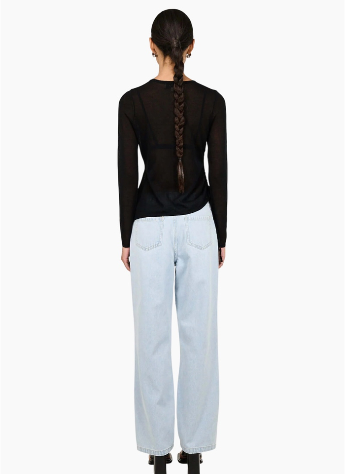 Staple the Label Leni Drawstring Sheer Knit - Black