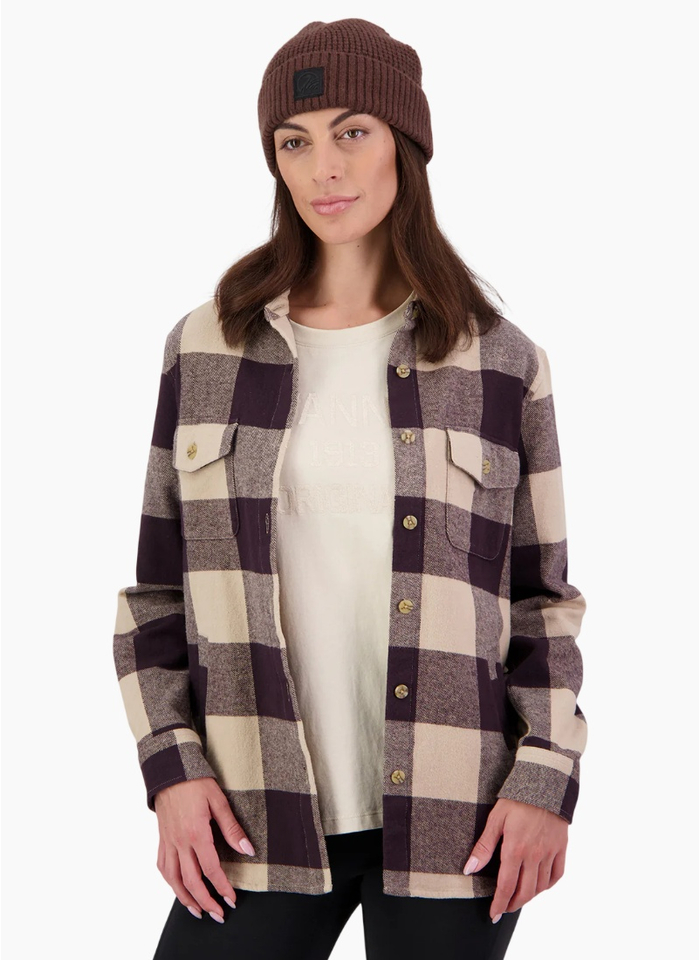 Swanndri Rapaki Shacket - Espresso/White