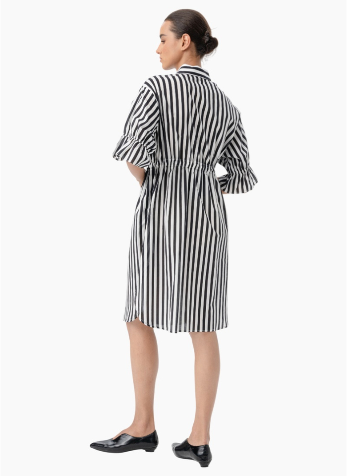 Blacklist 3058 Vena Shirt Dress - Black Stripe