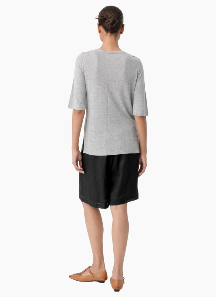 Two by Two 5608 Linen Tee - Grey Marl