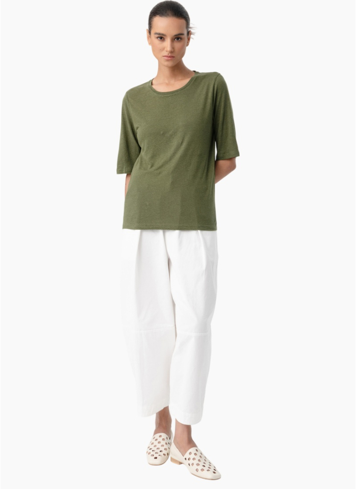 Two by Two 5608 Linen Tee - Seaweed