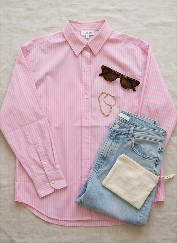 HARLEM Ashley Shirt - Pink/White Stripe