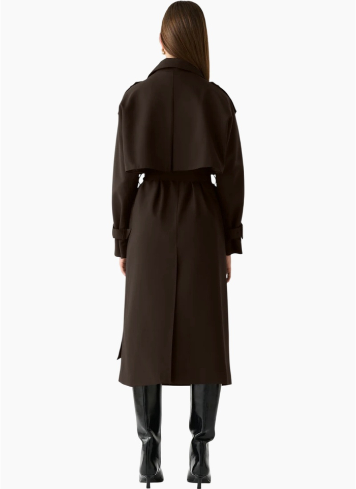 Esmaee Metro Trench Coat Chocolate