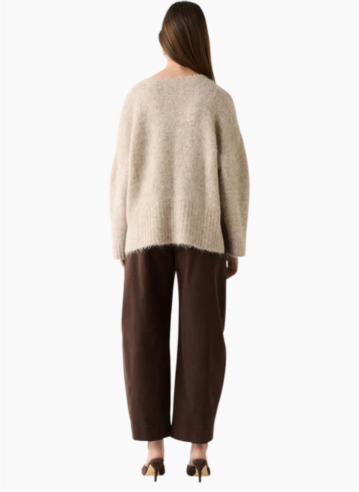 Esmaee Whisper V Neck Sweater - Oatmeal
