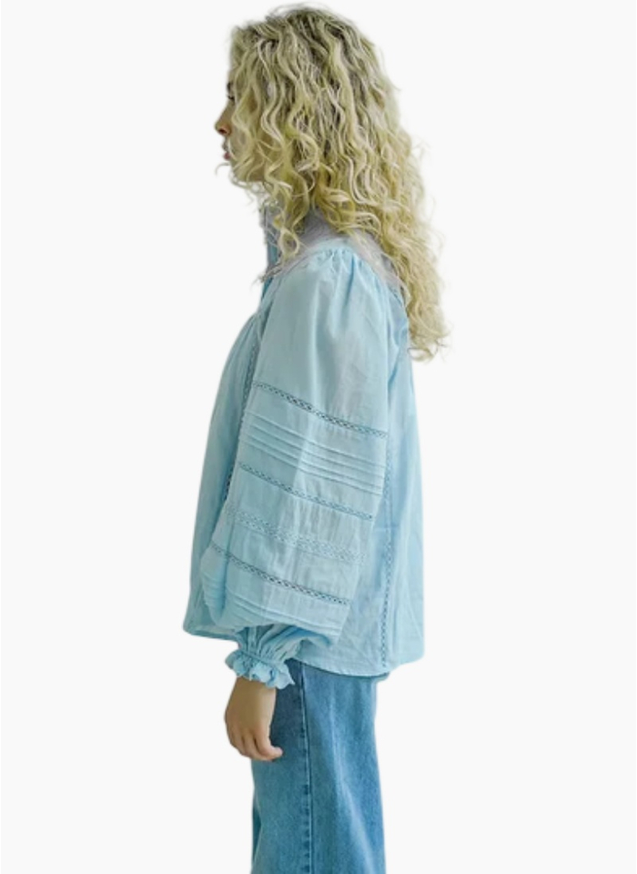 HARLEM Hadley Blouse - Pale Blue