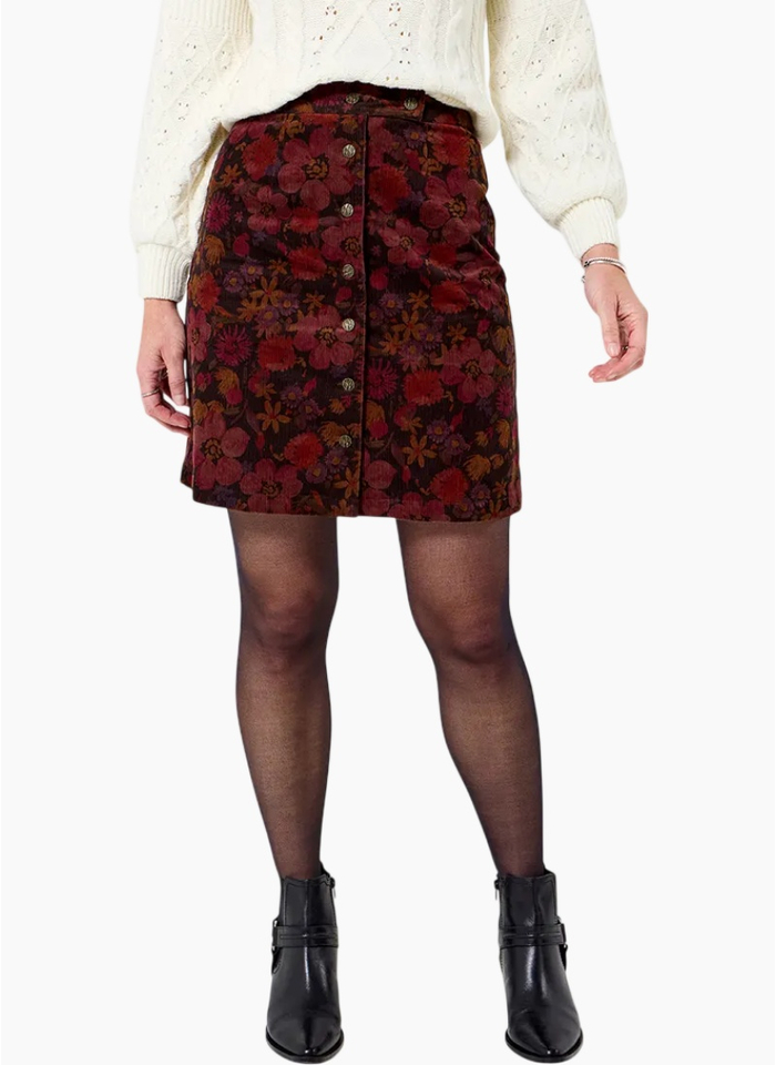 Joe Brown Hattie Printed Cord Button Front Skirt