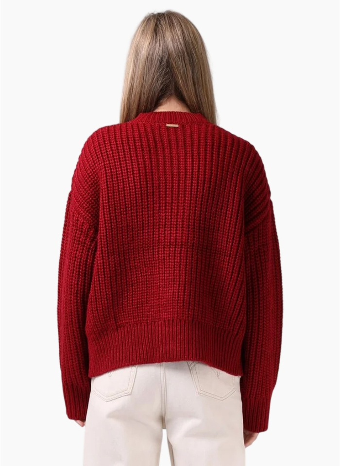 RPM Chunky Cardi - Red Plum