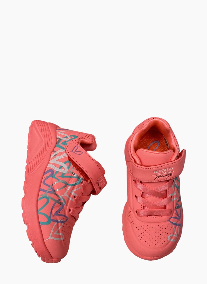Skechers 314078N UNO Lite Toddler Sneaker Coral/Multi