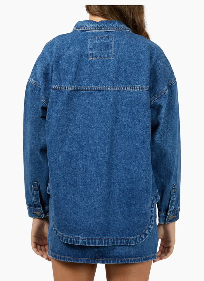 All About Eve Dale Shacket - Heritage Blue