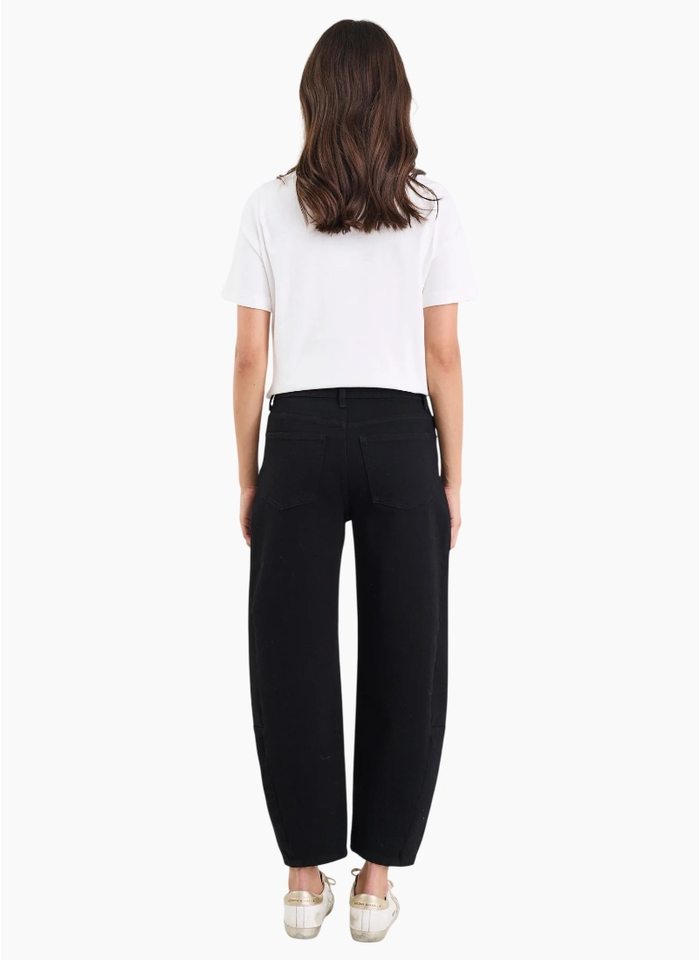 Among The Brave Graduate Jet Black Stretch Barrel Jeans