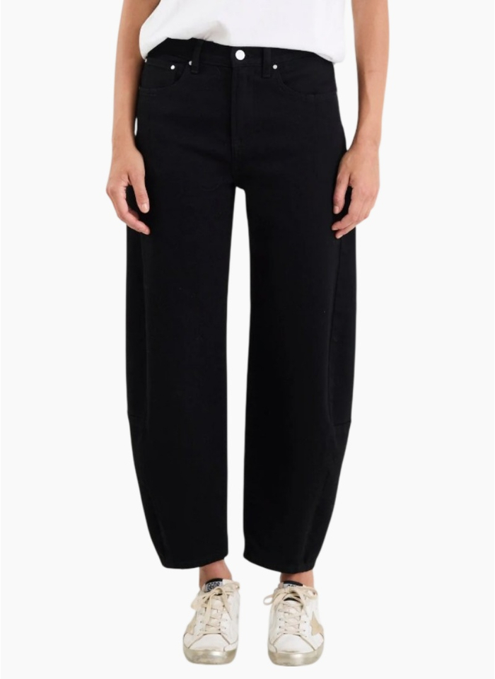 Among The Brave Graduate Mid Rise Barrel Leg Stretch - Black