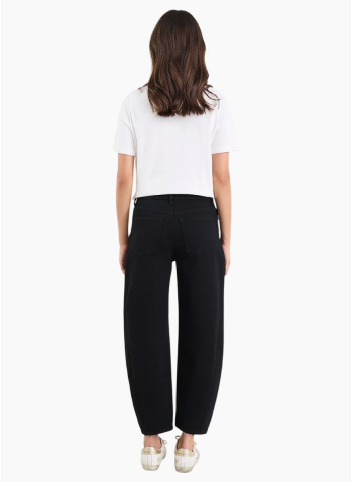 Among The Brave Graduate Mid Rise Barrel Leg Stretch - Black