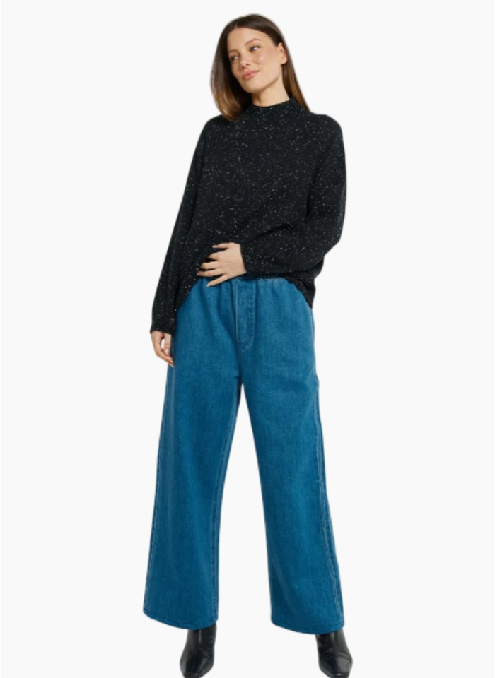 Betty Basics CARLIN KNIT SWEATER BLACK