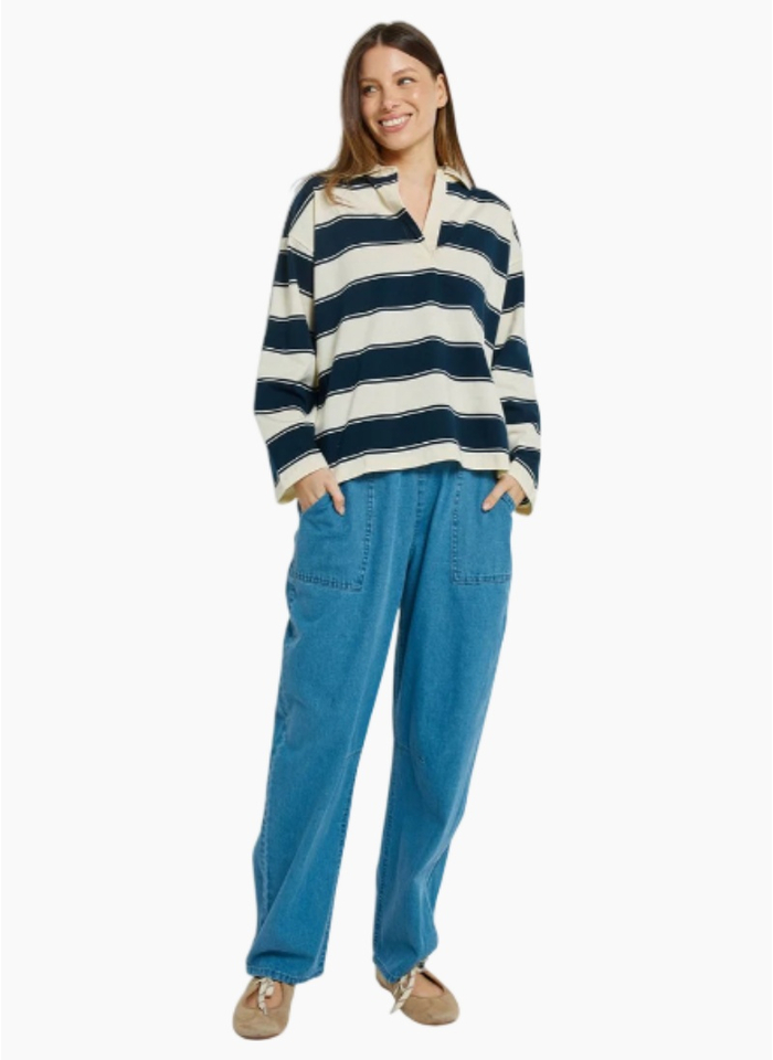 Betty Basics ROLAND RUGBY TOP NAVY