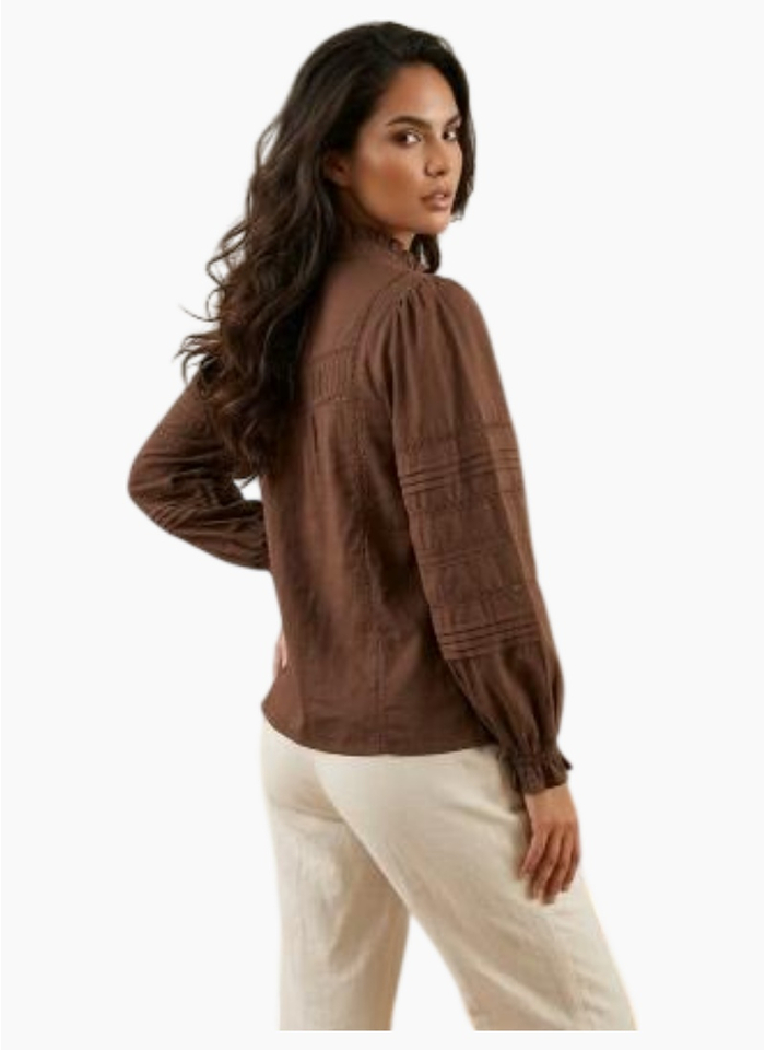 HARLEM HADLEY BLOUSE-CHOCOLATE