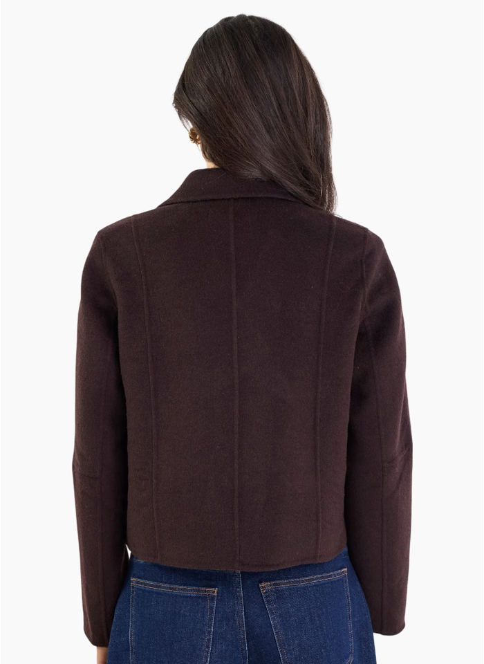 Ivy + Jack Reverie Chocolate Melton Double Breasted Peacoat