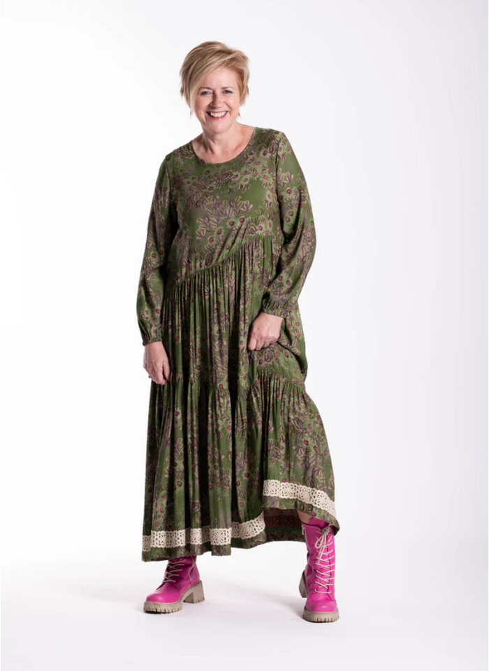 Jellicoe Angled Dress 26-132 - Daisy Chain  Green