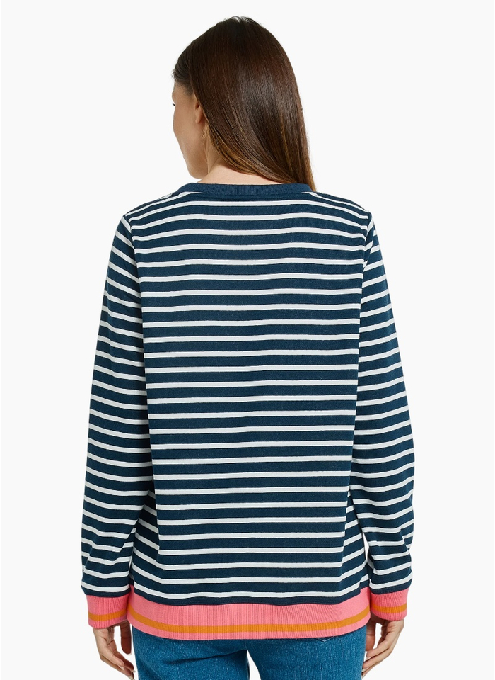 Betty Basics Tyra Sweat - Navy/White Stripe