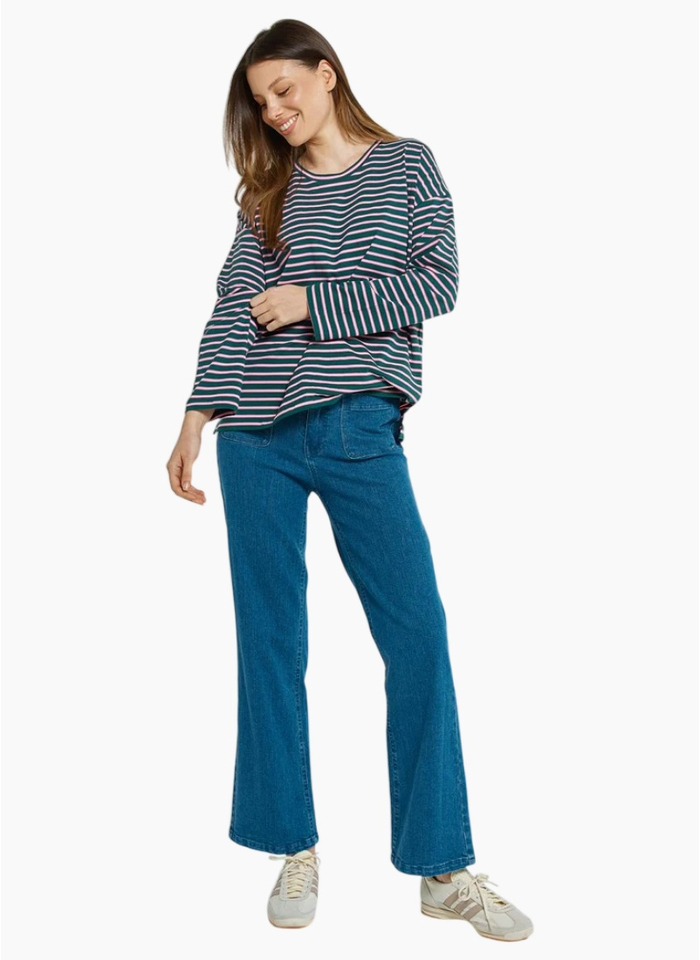 Betty Basics Vienna Tee - Green/Pink/White Stripe