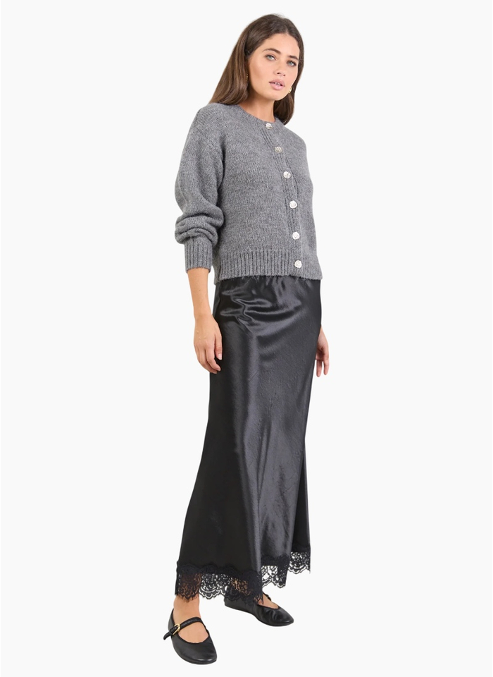 Among The Brave Mirage Grey Marle Crewneck Cardigan