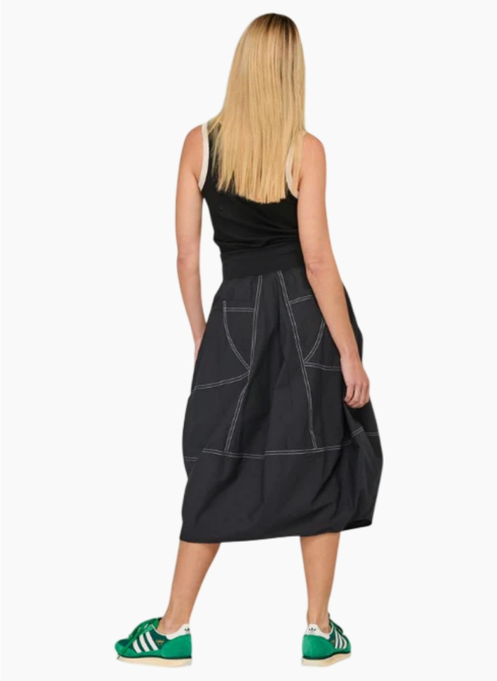Boom Shankar Guru Skirt - Black-White Stitching
