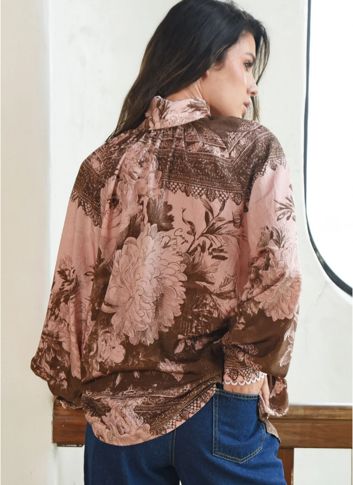COOP HIGH SOCIETY Blouse Pink/Brown