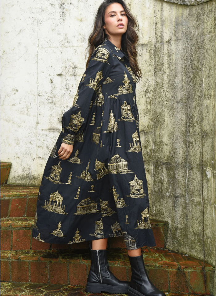 COOP LOOM WITH A VIEW Dress - Black/Gold