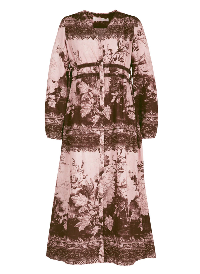 COOP RUCHE WITH IT Dress - Peony Lane Pink/Brown