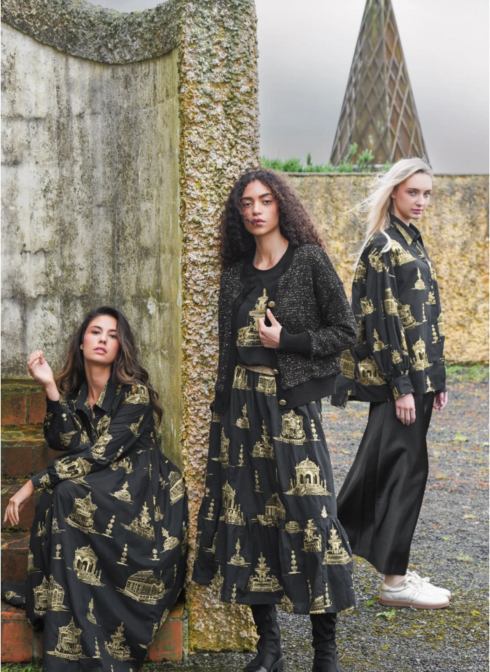 COOP Toile You Believe It? Skirt - Black/Gold