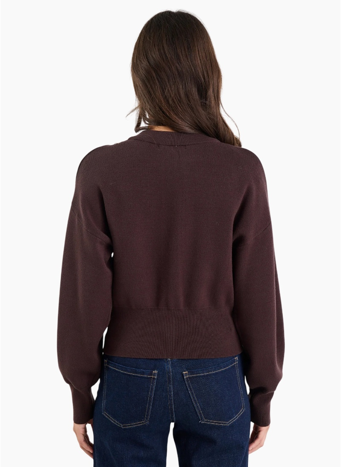 Ivy + Jack Hallmark Chocolate Crewneck Cardigan