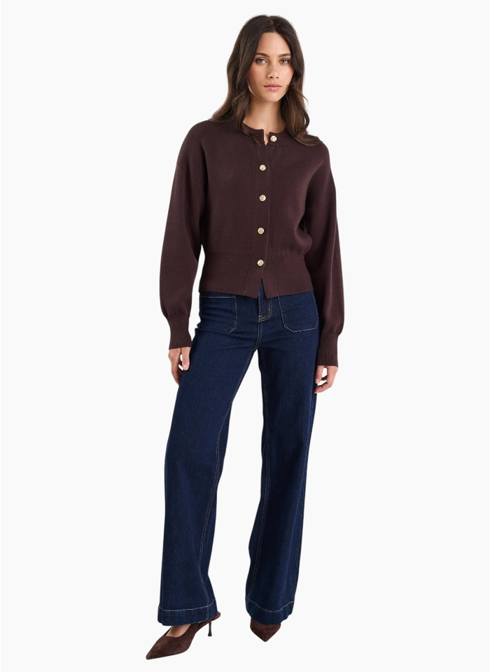 Ivy + Jack Hallmark Chocolate Crewneck Cardigan