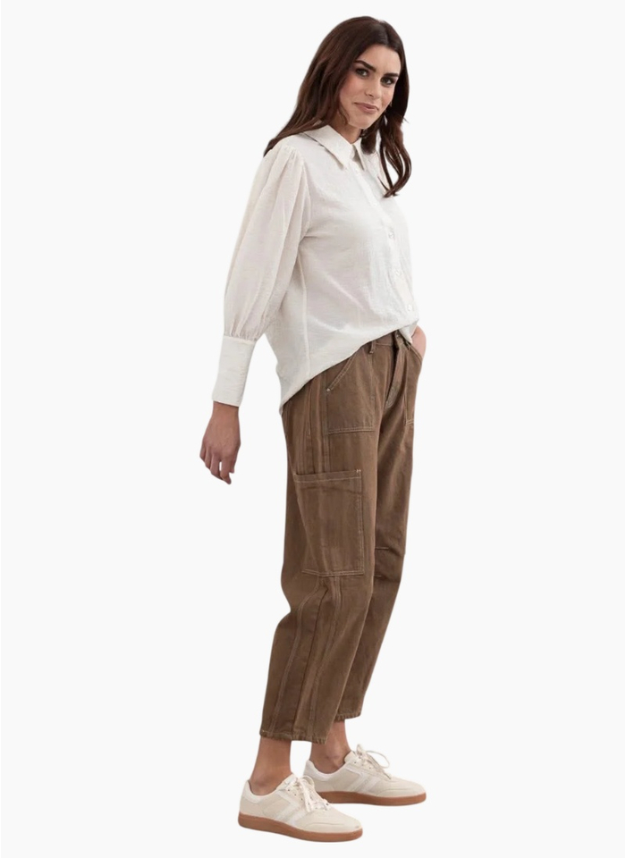 MOSS Bailey Barrel Jean - Brown Wash