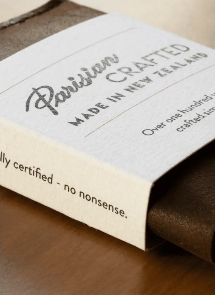 Parisian Leather Folded Card Wallet - Brown