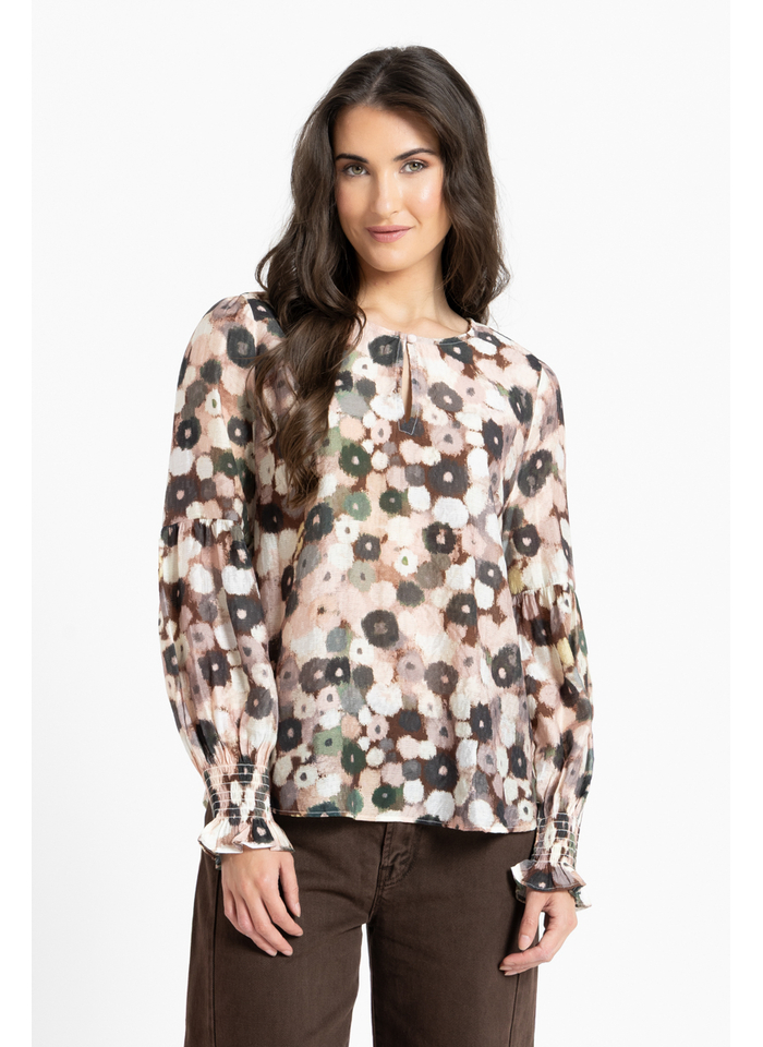 Seeking Lola Vienna Blouse - Blush Poppy
