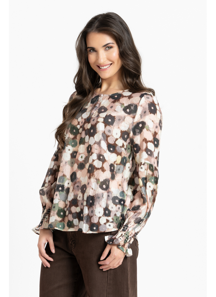 Seeking Lola Vienna Blouse - Blush Poppy