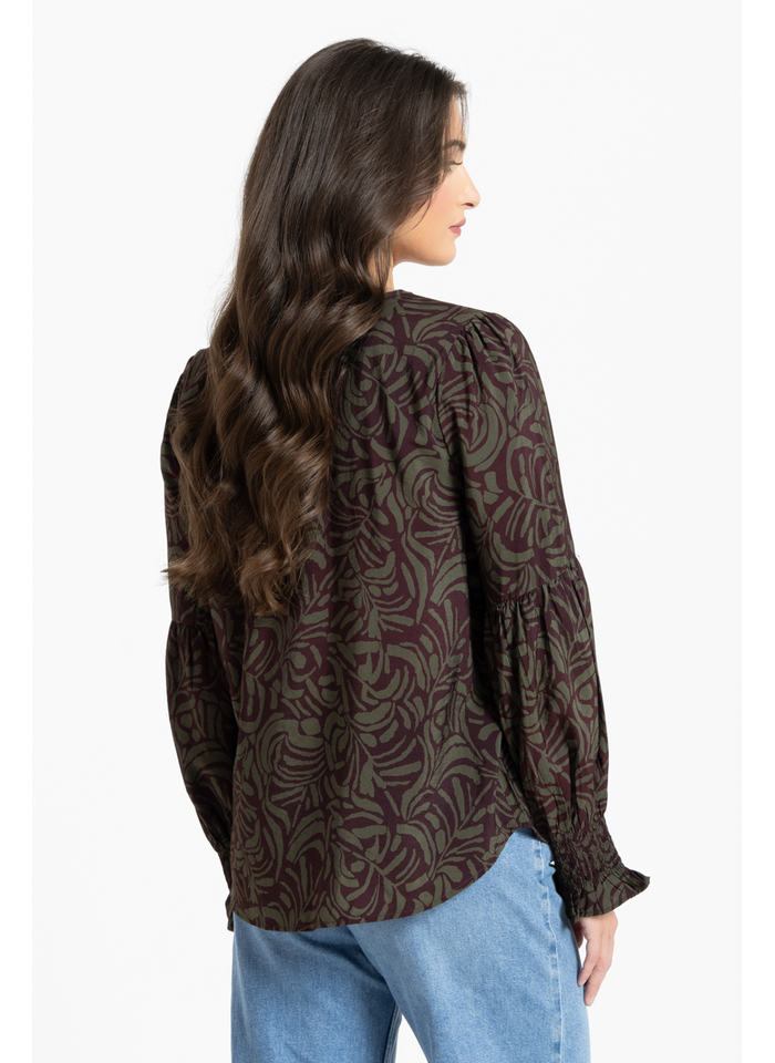 Seeking Lola Vienna Blouse - Olive Grove