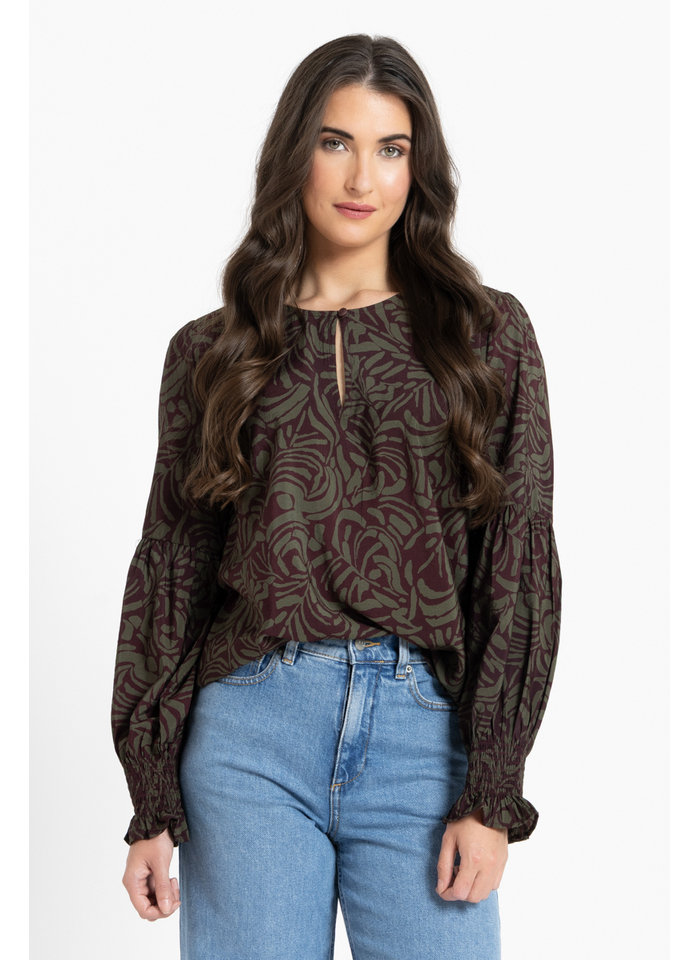 Seeking Lola Vienna Blouse - Olive Grove