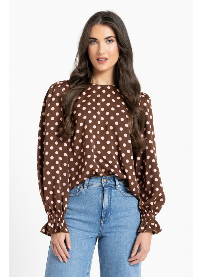 Seeking Lola Harper Top - Pink Polka