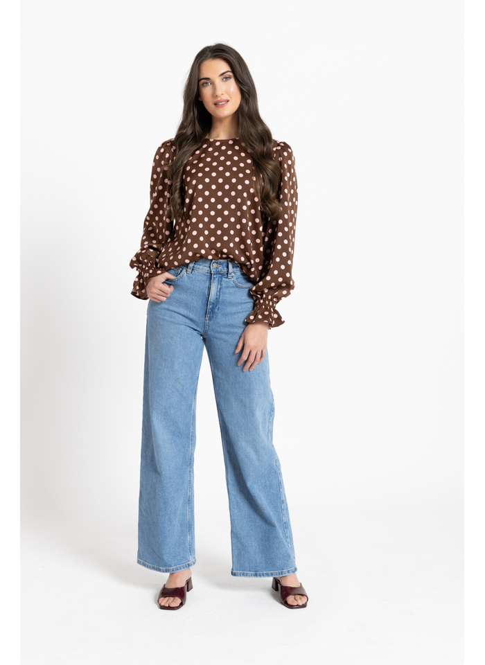 Seeking Lola Harper Top - Pink Polka