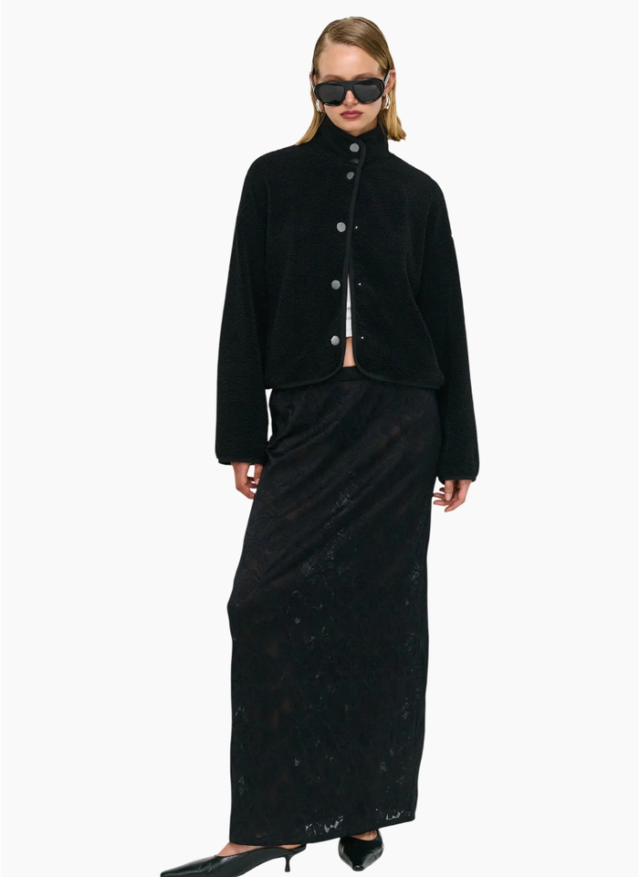 Staple the Label  Katya Crop Sherpa Jacket - Black
