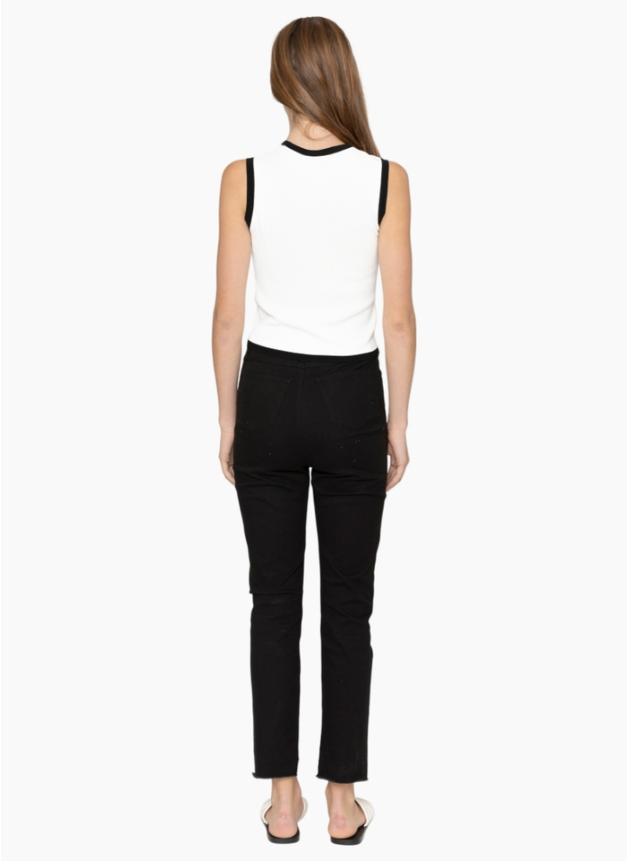 Two by Two KN1003 Cassia Top - White+Black Trim